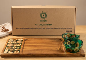 Hand‑Crafted Wood & Resin Serving Set — Resinora