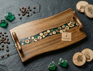 Resinora Rectangular Wood Resin Fruit Platter