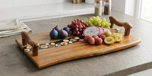 Resinora Rectangular Wood Resin Fruit Platter
