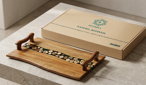 Resinora Rectangular Wood Resin Fruit Platter