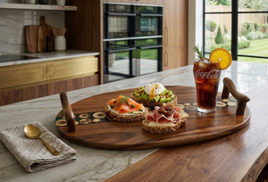 Resinora Oval Wood & Resin Serving Tray