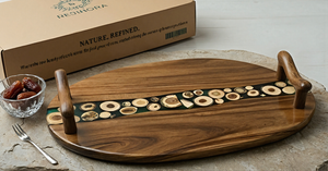 Resinora Oval Wood & Resin Serving Tray