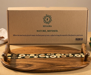Resinora Oval Wood & Resin Serving Tray